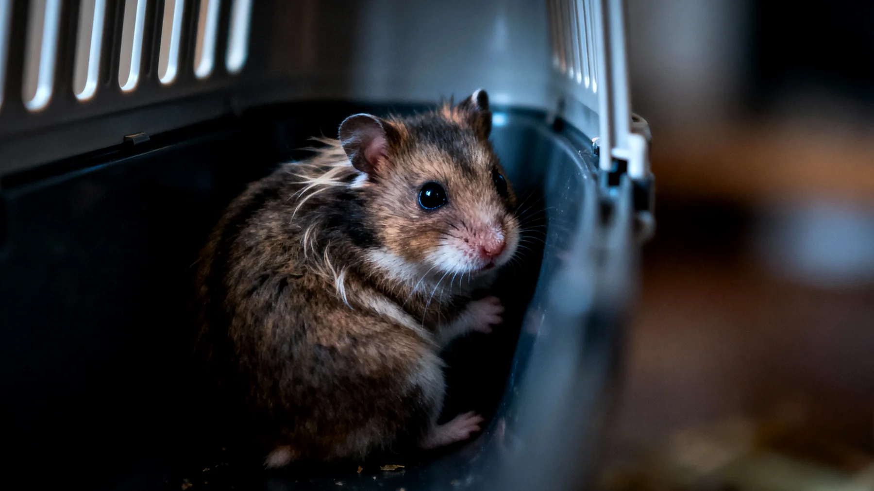 Hamster leiden unter erheblichem Stress während Reisen aufgrund ihrer empfindlichen Natur, Lärmempfindlichkeit und dem Verlust ihrer gewohnten Umgebung, was zu Angst, Dehydrierung und gesundheitlichen Problemen führen kann"