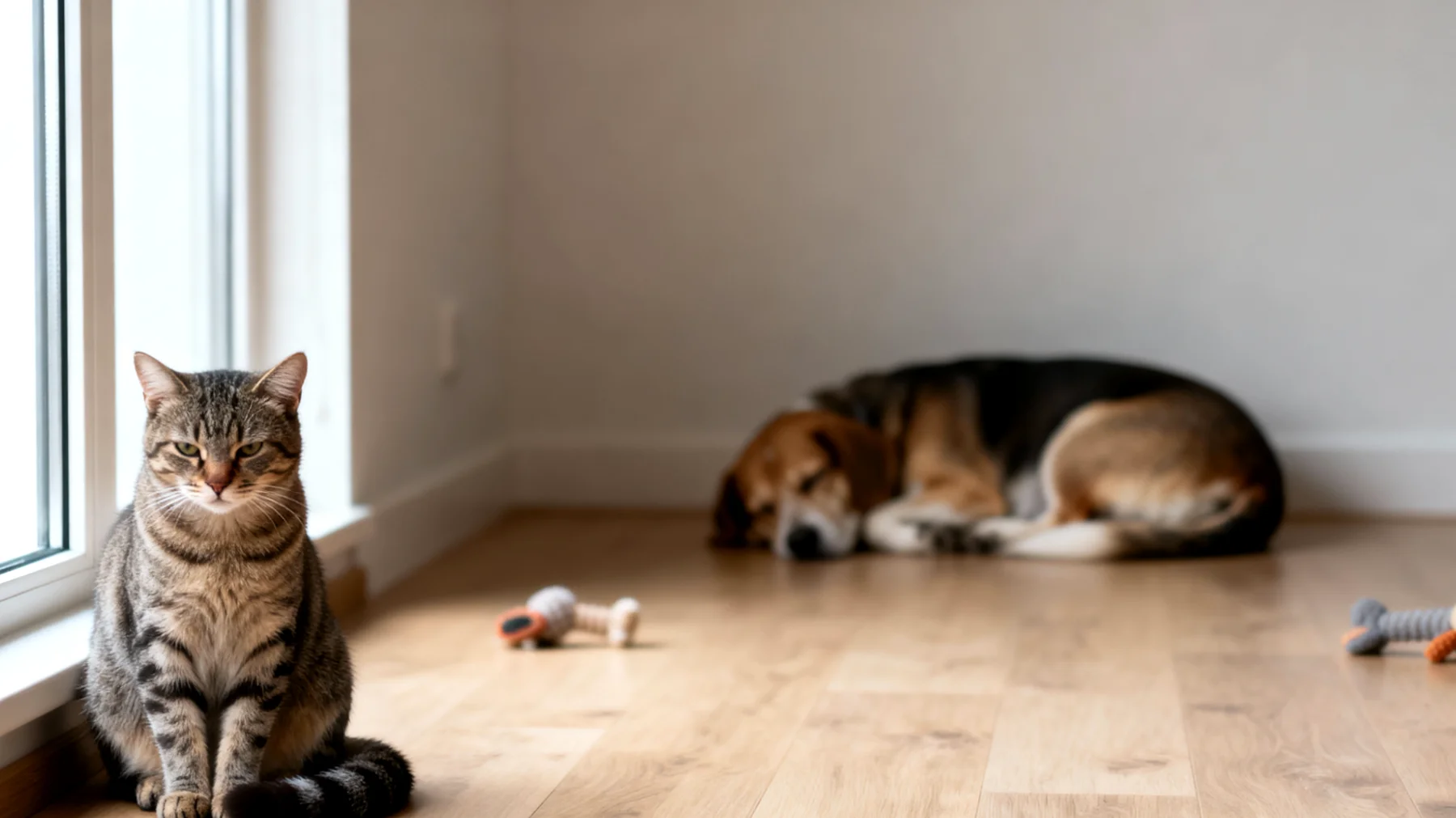 Katzen langweilen sich schnell, wenn sie mit anderen Tieren zusammenleben und keine artgerechte Beschäftigung erhalten, was zu Verhaltensauffälligkeiten wie Aggressivität oder Rückzug führen kann"