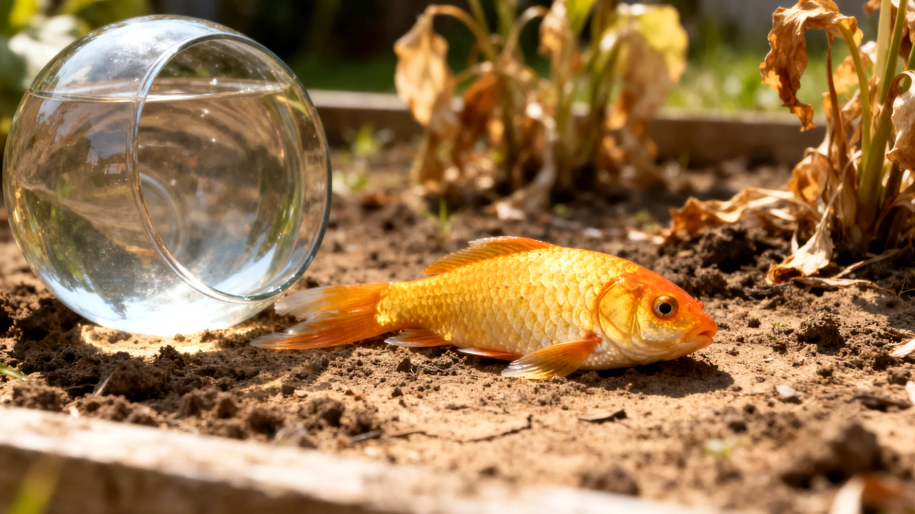 Fische können nicht im Garten gehalten werden, da sie auf ein kontrolliertes Aquarium-Umgebung mit stabiler Wasserqualität, Temperatur und Sauerstoffversorgung angewiesen sind"